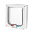 4 Way Lockable Dogs Cat Security Flap Door Kitten Puppy Pet Gate (White XL) A