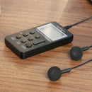 HRD-103 Mini AM FM Radio Display USB Interface w/Headphone Lanyard (Black)