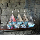 Mediterranean Style Wooden Sailing Boat   Net Home Office Decor Gift