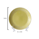 8.66" Round Embossment Pattern Ceramic Dish Plate Tableware Household,Yellow