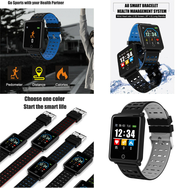 Electronic Sports Bluetooth Smart Watch Alarm Clock 180mAh Men Women Gray