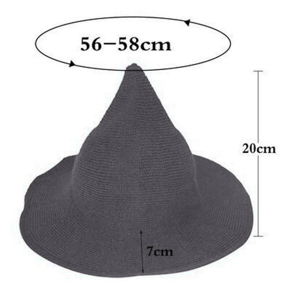 Halloween Witch Hat Modern Knitting Cap Party Outfit Accessories Dark grey