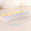 7 Day Weekly Transparent 21 Compartment Tablet Pill Box Holder Case Container