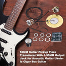 50MM Guitar Pickup Piezo Transducer 6.35MM Output Jack for Ukulele Guitar