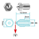 M6 0.4mm Stainless Steel Nozzle Extruder Nozzle Print Head For 1.75mm Filam
