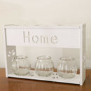 WHITE SHELF FLOWER VASE PLANT POT CACTUS BONSAI PLANTER WINDOW BOX 3-Vase