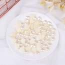 100pcs/lot DIY Flat Beads Heart Shape Beads Craft Imitation Pearls Flatba%!