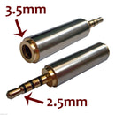 2.5mm Male to 3.5mm Female Stereo Mic Audio Earphone Jack Adapter ConverterPLC.
