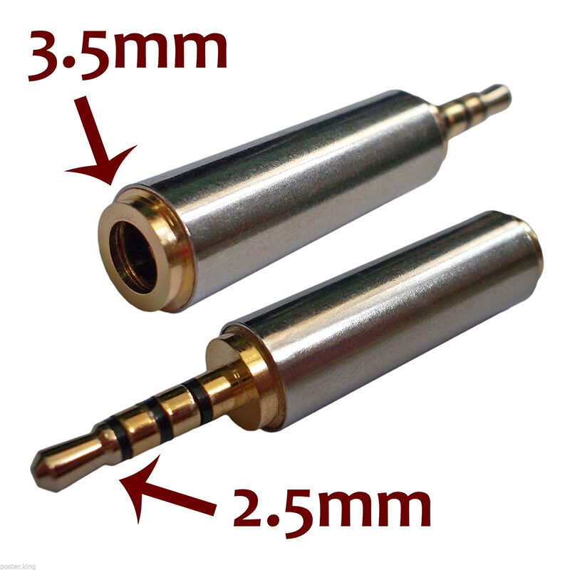 2.5mm Male to 3.5mm Female Stereo Mic Audio Earphone Jack Adapter ConverterPLC.