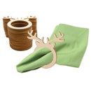 10x Handmade Wood Exquisite Deer Head Napkin Holder Rings Home Kitchen Hotel
