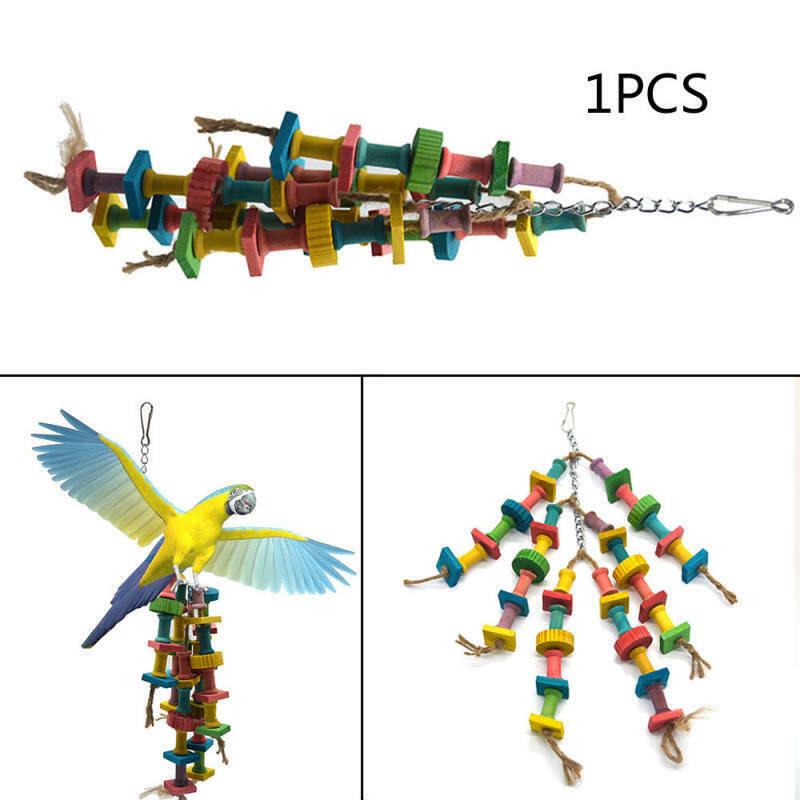 Colorful Parrot Toys Macaw Cage Chew Toys For Parrots Birds Conure Swing