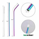 MultiColor Colorful Stainless Steel Straws Set of 12 Extra Long 10.5 inch R U8Q4