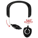 Black Portable Mini Double Head Fan Neckband Fan With Usb Rechargeable Air