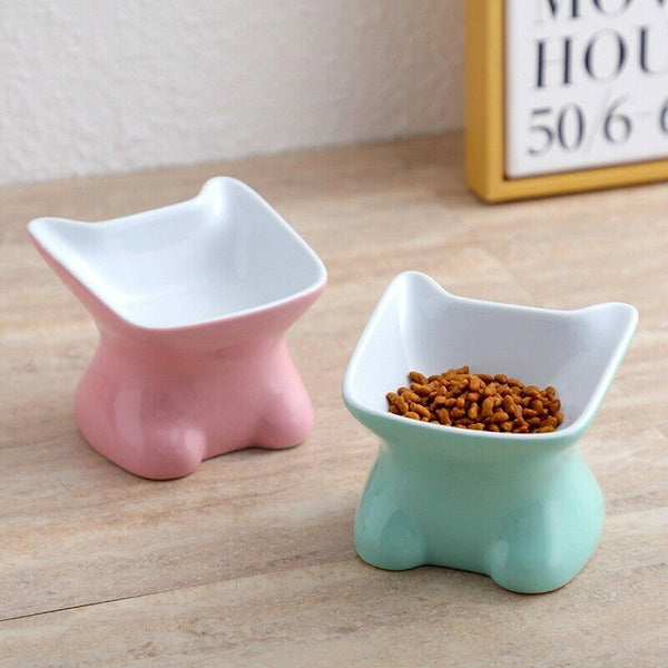 Pet Ceramic Bowl Cute Cartoon Feeder for Small Dog and Cat Feeding and Drin