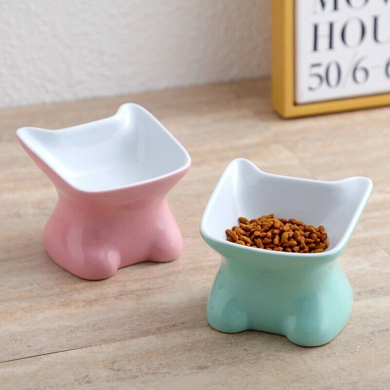 Pet Ceramic Bowl Cute Cartoon Feeder for Small Dog and Cat Feeding and Drin
