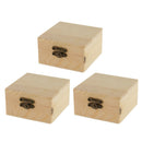 3-Packs Wooden Storage Box Plain Unpainted | With Latch | 3.1 x 3.1 x 1.7 inch |