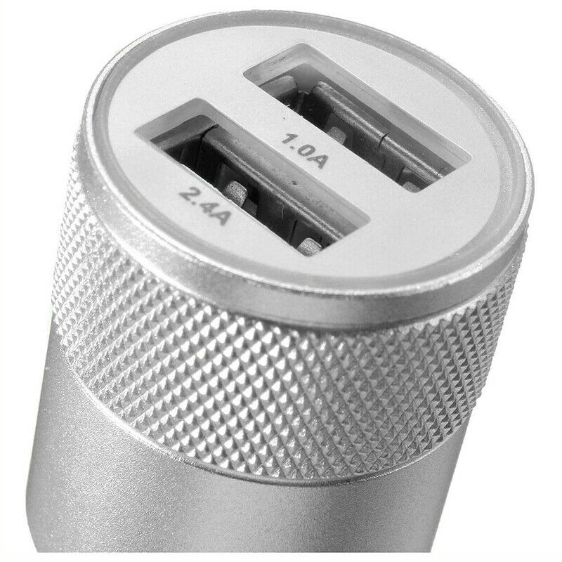 12-24V 3.1A Car LED Double USB Charger Adapter For iPhone6s 6 5s iPod SilverD7H8