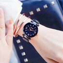 Ulzzang Crystal Star Sky Women Watches Lady Steel Strap Magnetic Buckle Bra