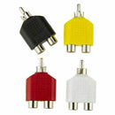4x RCA Y Splitter 1 Male to 2 Female Cable Adapter Audio Prof Plug Video AV B4A2
