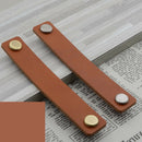 Handmade Leather Door Handle Pull Knob Drawer Furniture Hardware Light Brown