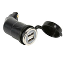 Motorcycle 3.1A Dual USB Charger with Blue Indicator for BMW Hella DIN Plug C