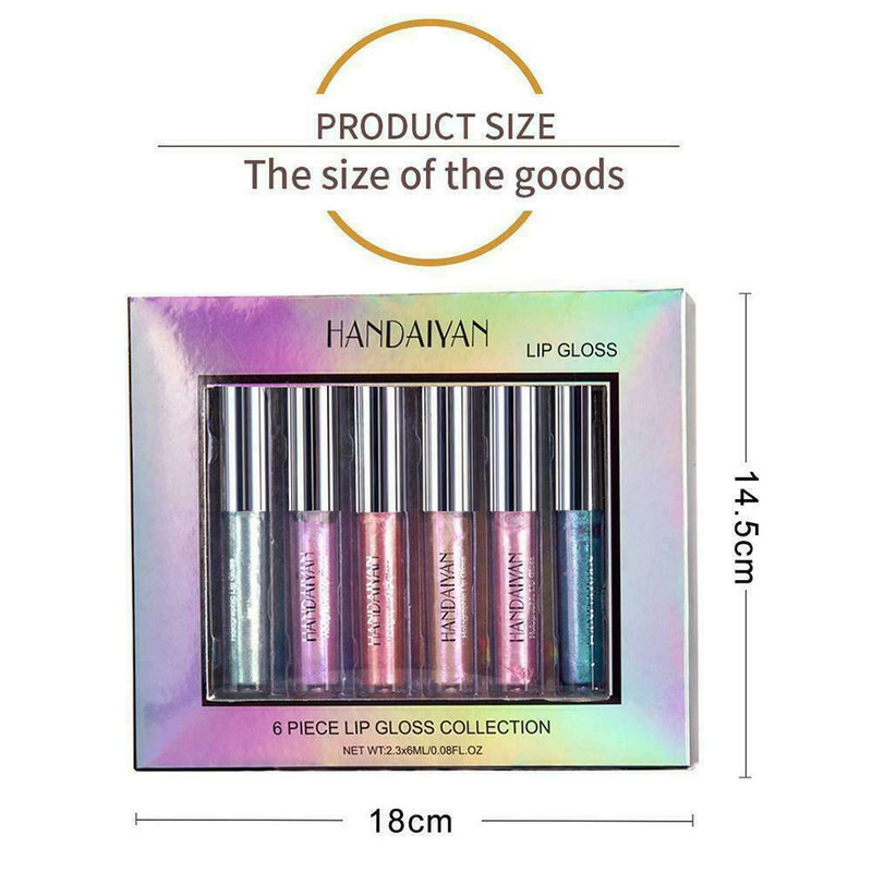 6x HANDAIYAN Glitter Matte Lipstick Waterproof Lip Gloss Liquid Fashion Hot V5T0