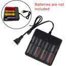 Universal Battery Charger 4 Independent Slots Automatically Stop Charging