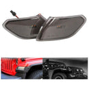 2 Pcs LED Side Marker Lights for Jeep Wrangler JL 2018 2019,Smoke Lens Ambe
