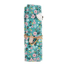 Student Stationery Canvas Roll Up Pencil Case Pen Brush Wrap Makeup Cosmeti N3J2