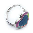 ring mood ring adjustable size color change heart light light M7V8