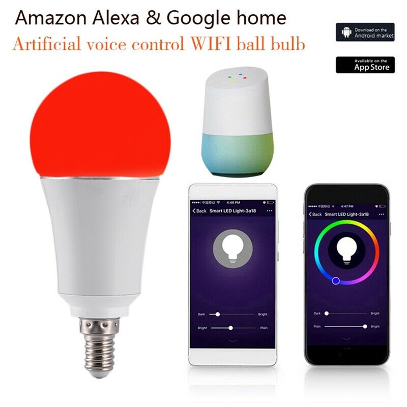 LED E14 Smart WIFI Bulb 7W Dimmable Light Bulb Works for Google Alexa Home  N3J4