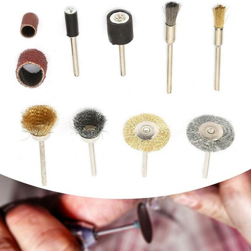 98Pcs Steel Wire Brush Polishing Wheel Kit Sandpaper Ring Electric Tool Acc S5T7