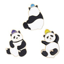 3Pcs/Set Enamel Cartoon Panda Animal Lapel Collar Pin Corsage Brooch Jewelry