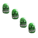 4 Pieces Green Tire Rim Valve Wheel Air Port Cover Stem Cap for Motorcycle