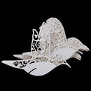 50x Beauty Bird Wine Glass Place Cards Wedding Name Party Table Decor Ivory