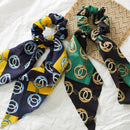 Beach Style Round Printed Ribbon Large Intestine Circle Hair Ring Women'S P