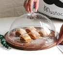 Acrylic Cake Display Dish Bread Tray with Lid Dessert Table Tray with Cover