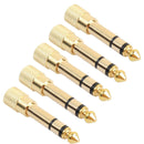 5x 6.3mm 1/4 Male Plug To 3.5mm 1/8 Female Jack Stereo Audio Headphone Adapter