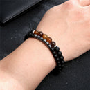 2Pcs Fashion Natural Black Stone Beads Bracelets Set For Men Women Jewelry U Gw