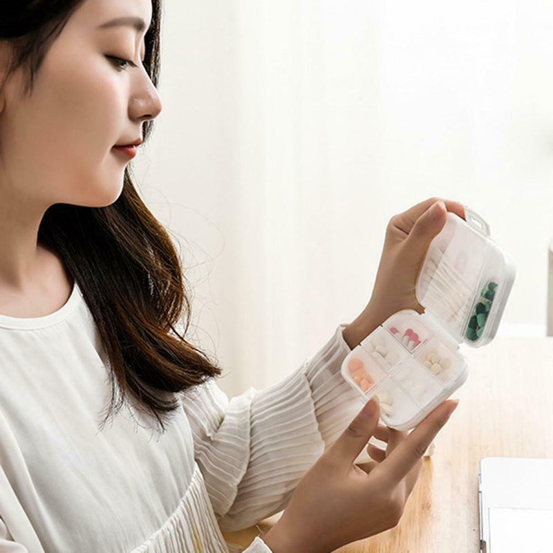 Portable Pill Box Separate Dispenser Tablet Medicine for Travel Home (Blue)