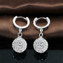 Women Shiny Crystal Ball Earrings Ear Drop Earrings Princess Ball Stud Earr Z2J6