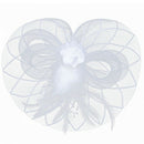 Flower Feather Fascinator Headband Hat Wedding Prom Ladies, White