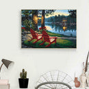 5D DIY Full Drill Diamond Painting Lakeside Chair Cross Stitch Mosaic Kits