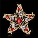 1x New Unisex Star Crystal Rhinestone Snowman Christmas Brooch Pin Xmas Gift  Gw