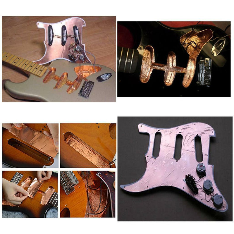 2 Pcs Guitar Copper Foil Tape Single Conductive Adhesive Sheet 30x22.5cm