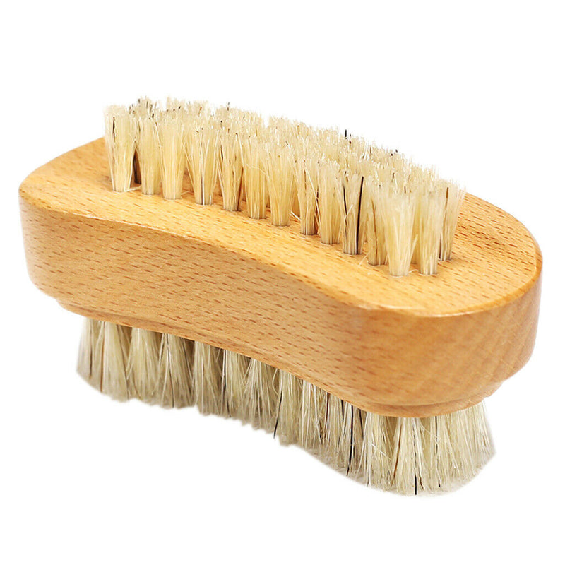2 Packs Double Sided Beechwood Finger Nail Brush Scrub Toenail Cleaning