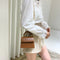 Women Mini Shoulder Bag Alligator PU Tote Chain Crossbody Pouch (Brown)