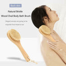 Soft Natural Bristle Wood Oval Body Bath Brush SPA Shower Massage Scrubber