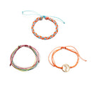 3pcs Boho Ethnic Weave Rope Bracelet DIY Beads Bangles Jewelry (Style 1) A