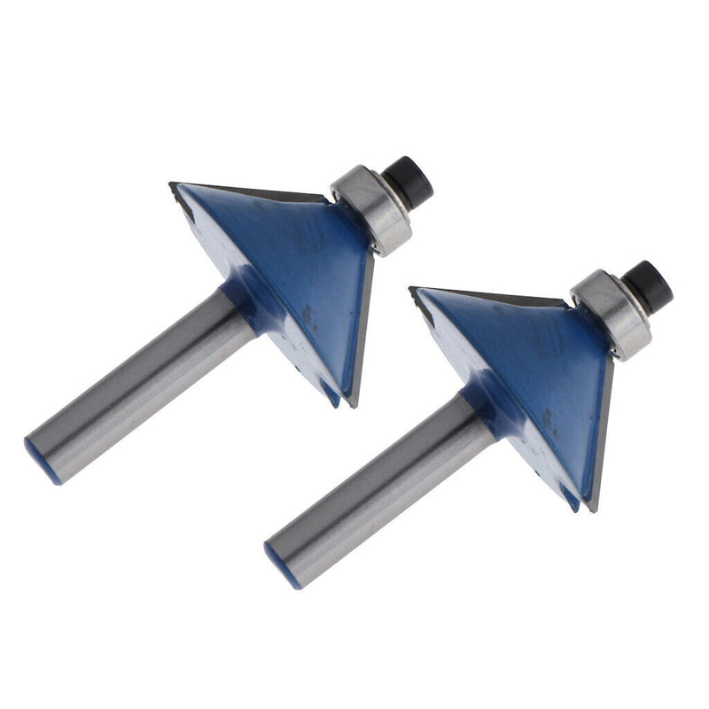 2Pcs 45 Deg Chamfer Edge Forming Router Bit - 1/4inch Shank- Carpentry DIY Tool
